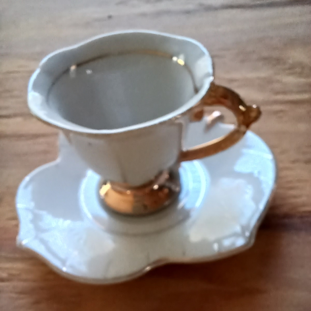 Porcelain demitasse cup and saucer
